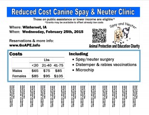SN Clinic Flyer updated canine  Winterset Feb 25